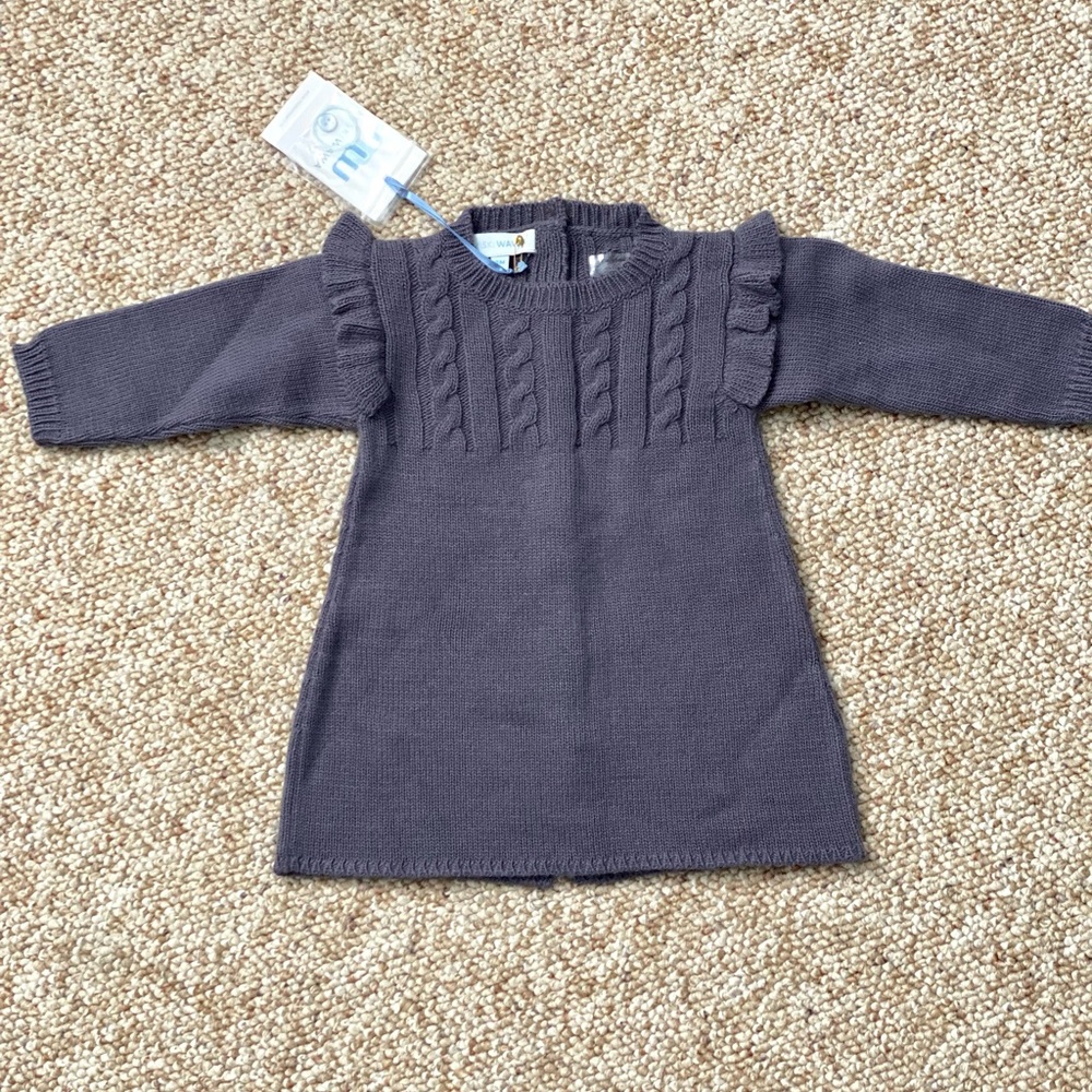 Beautiful Dark Grey Baby Girl Sweater Dress
